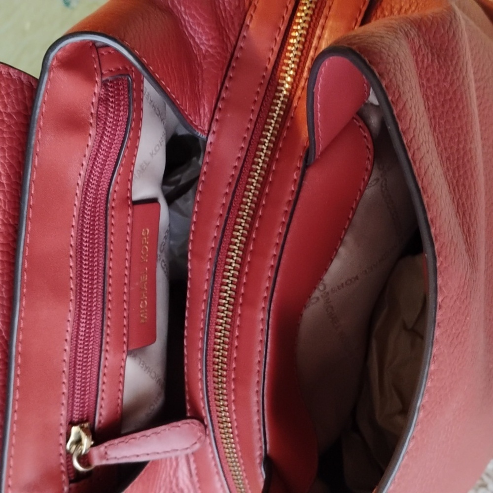 Michael Kors Red Leather Backpack - Picture 5 of 13